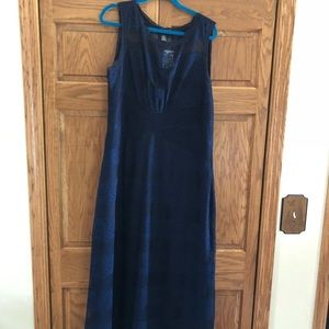 Plus size navy blue lace evening dress